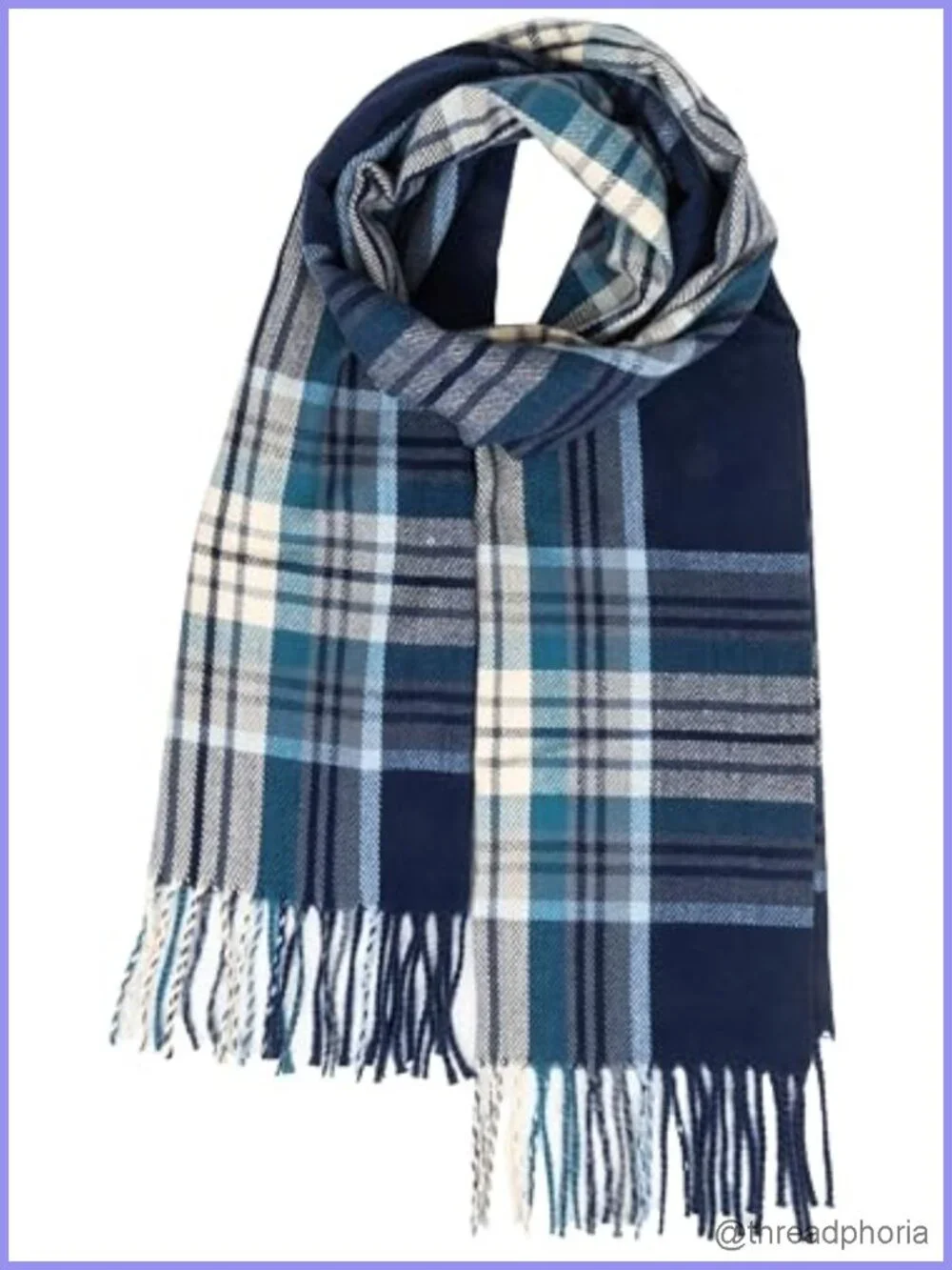 Soft Polyester Tartan Fringed Scarf & Shawl Wrap